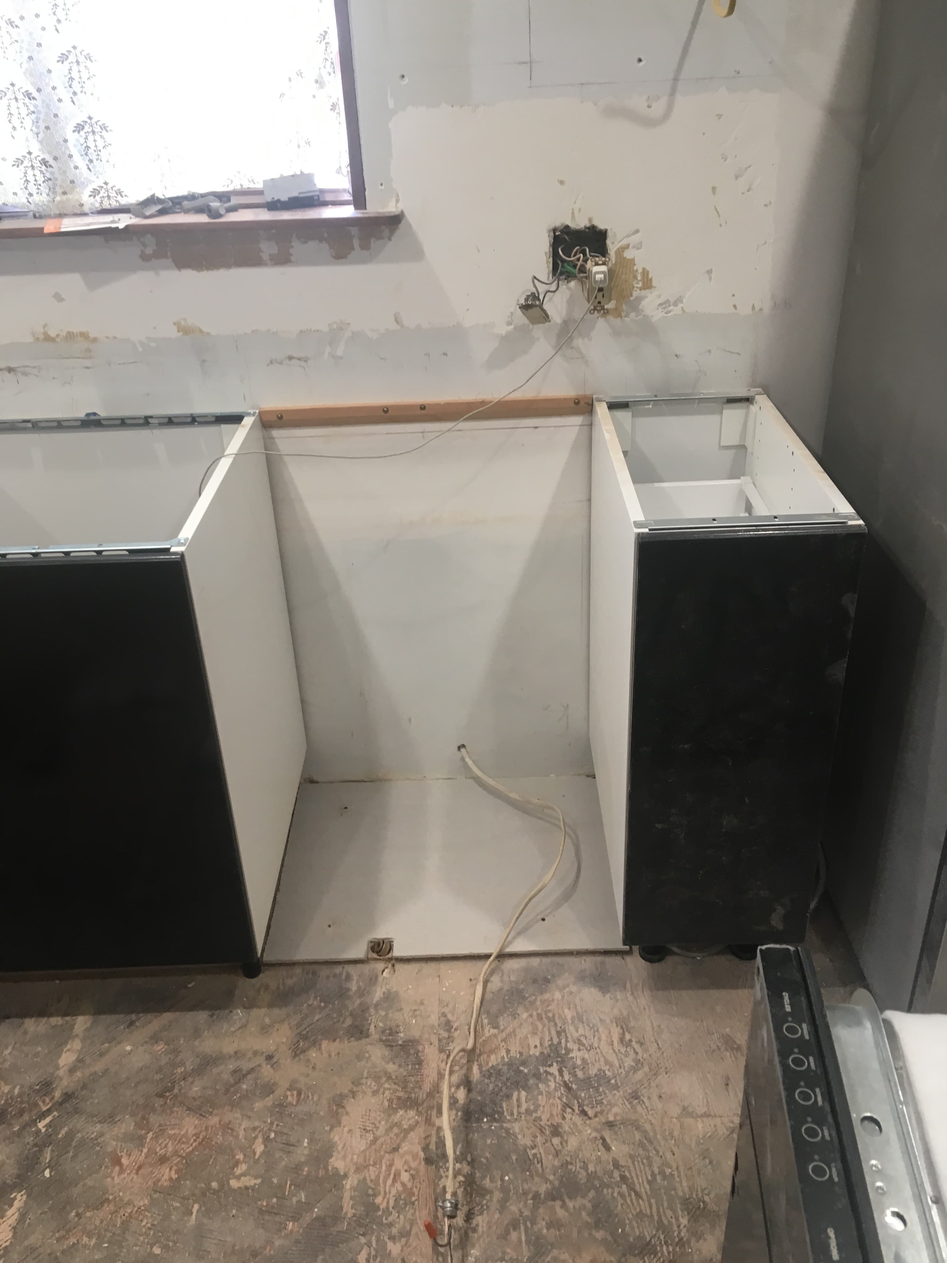 kitchen installation in progress, view 3