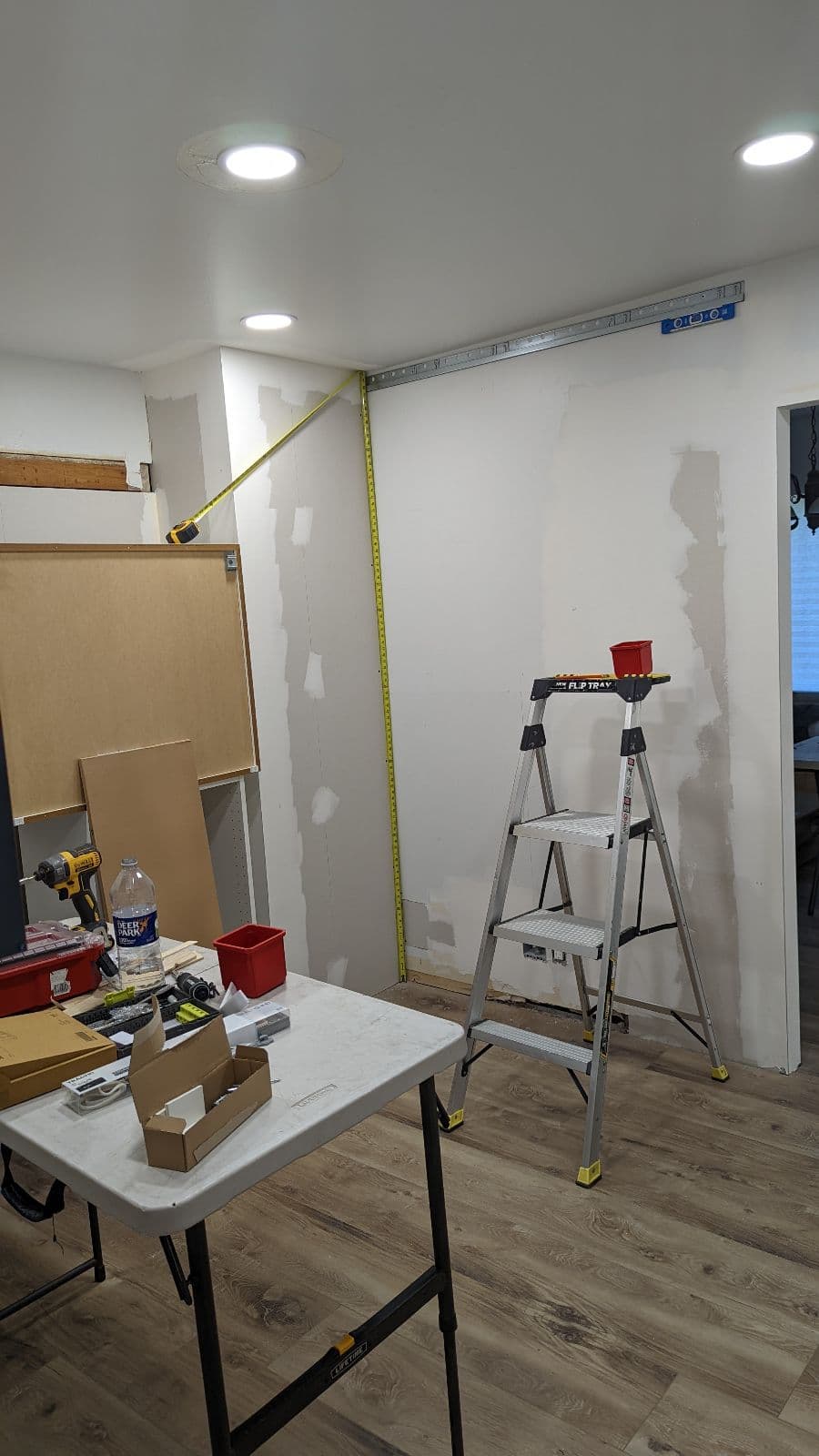 kitchen installation in progress, view 1