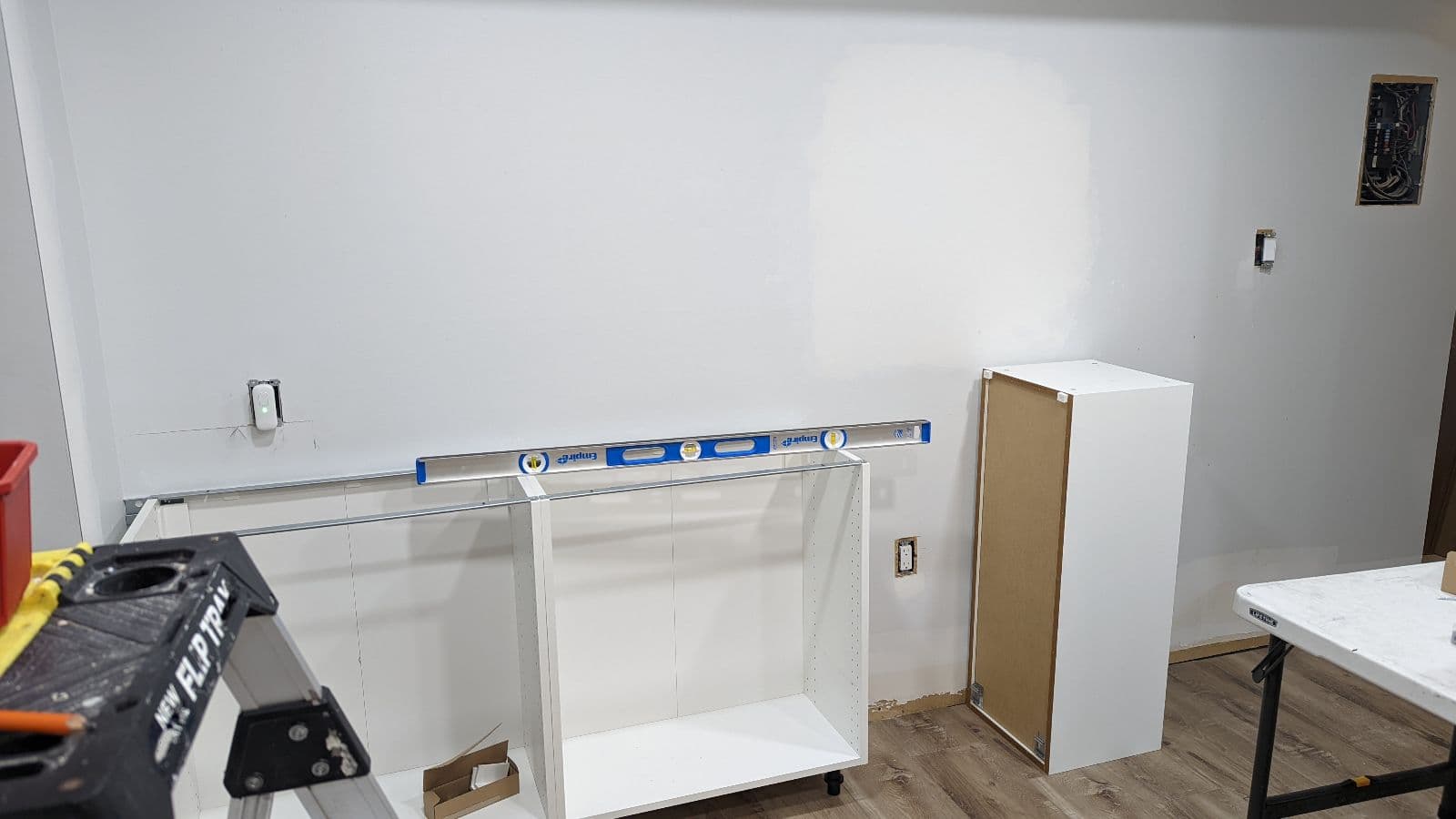 kitchen installation in progress, view 2