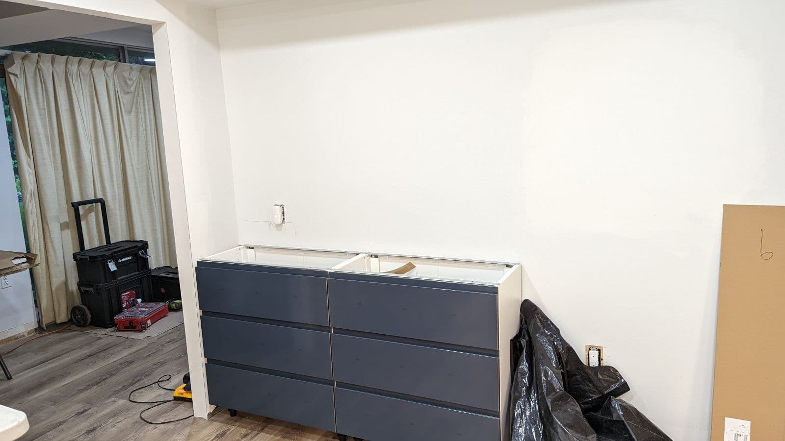 kitchen installation in progress, view 4