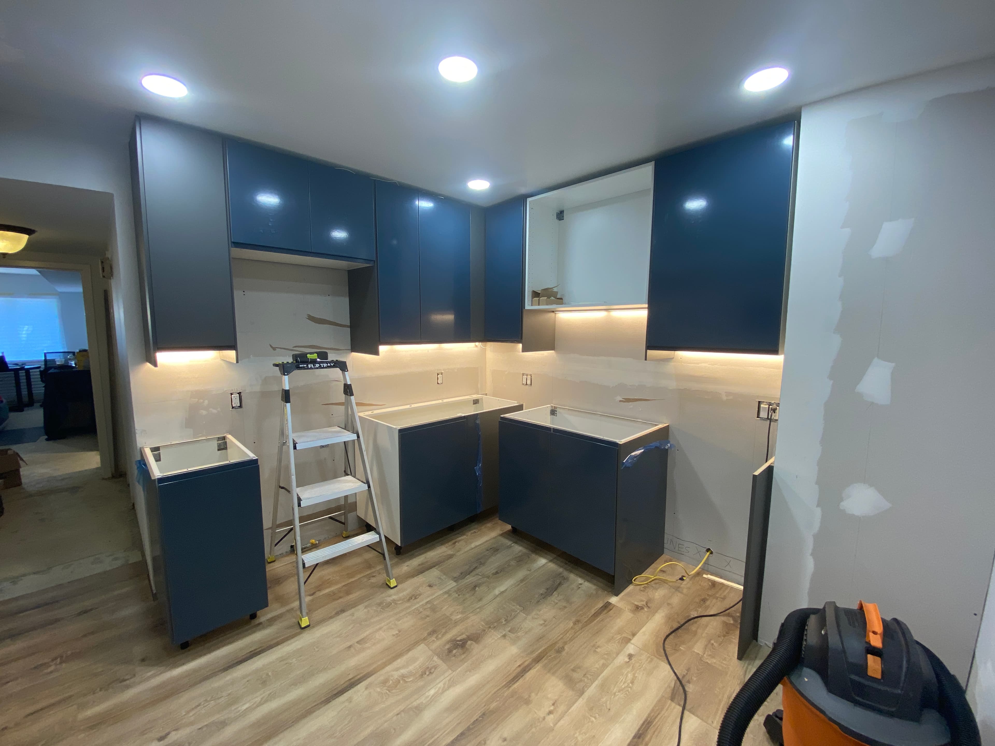 kitchen installation in progress, view 7