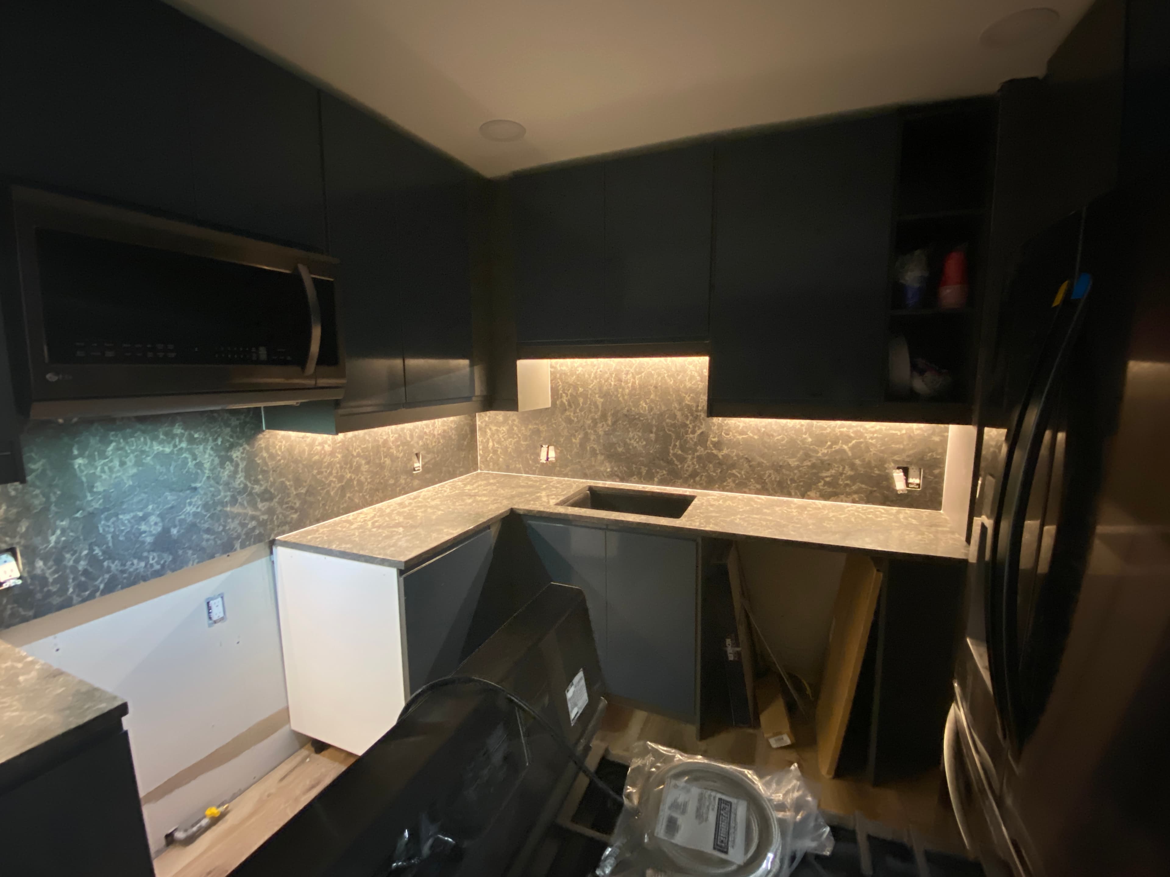 kitchen installation in progress, view 13