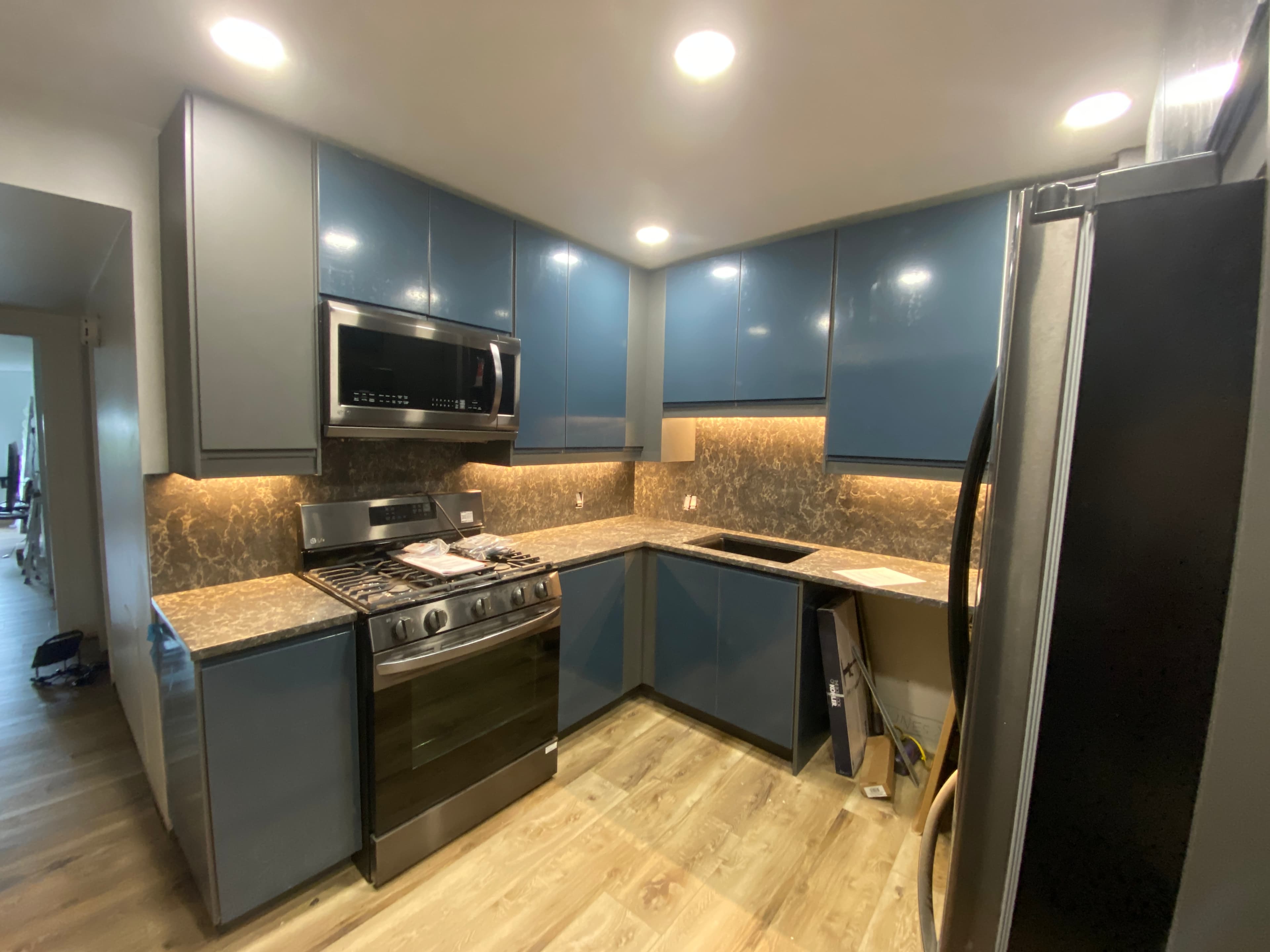 kitchen installation in progress, view 14