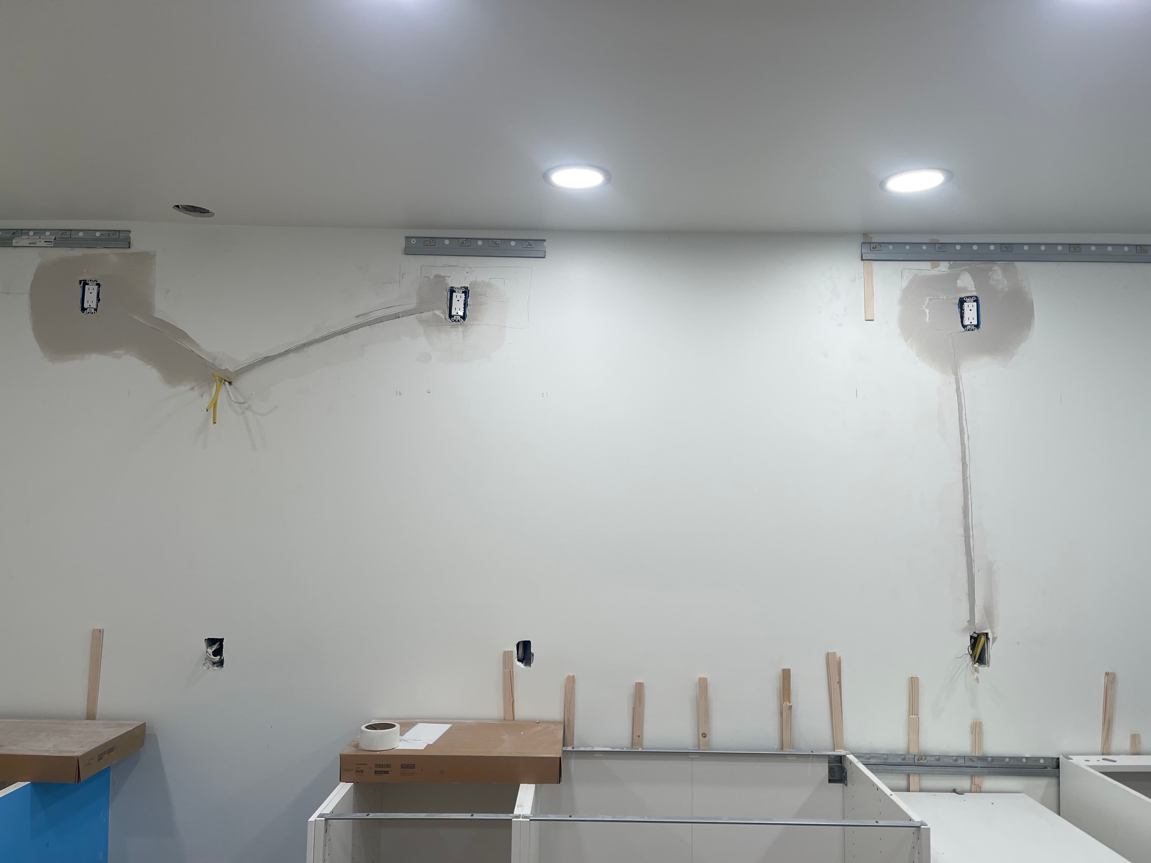 kitchen installation in progress, view 2