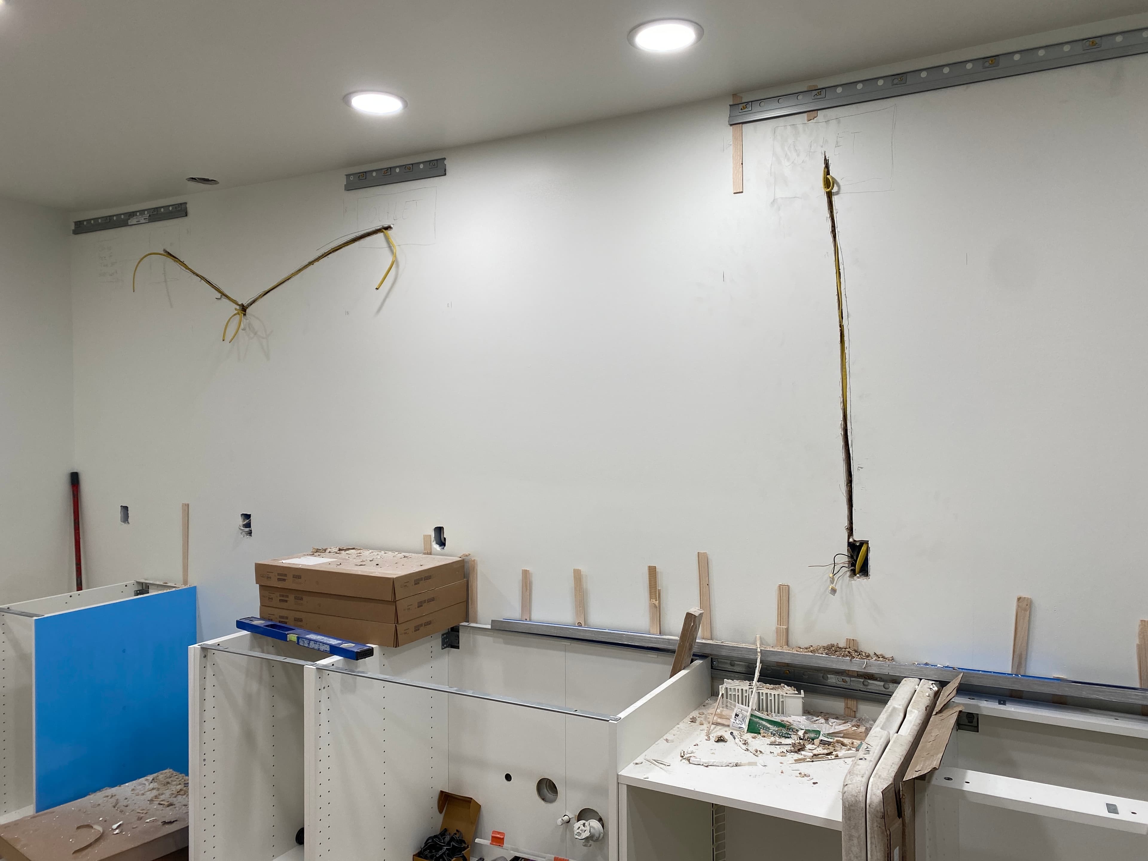 kitchen installation in progress, view 3