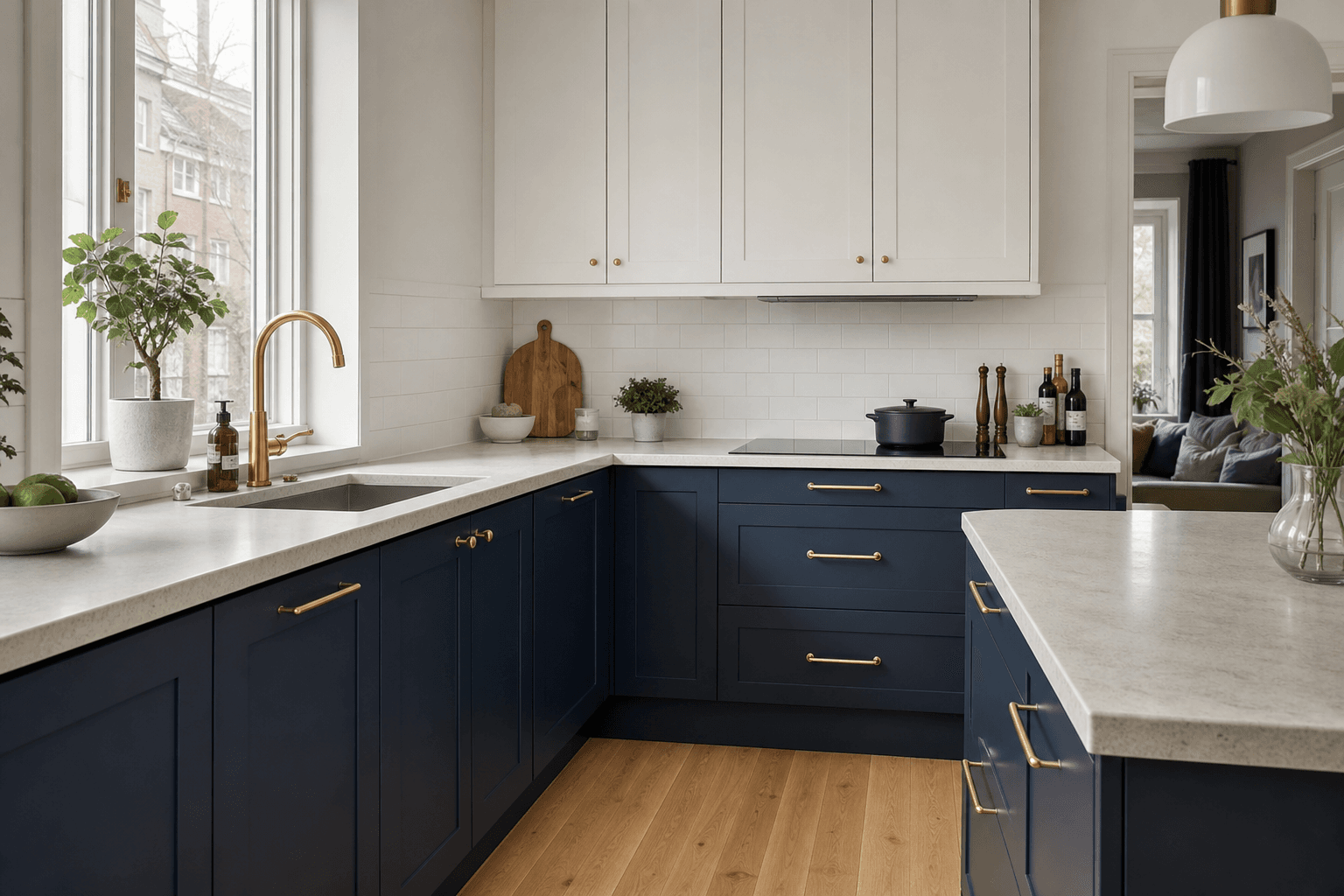 Navy and white kitchen design inspiration