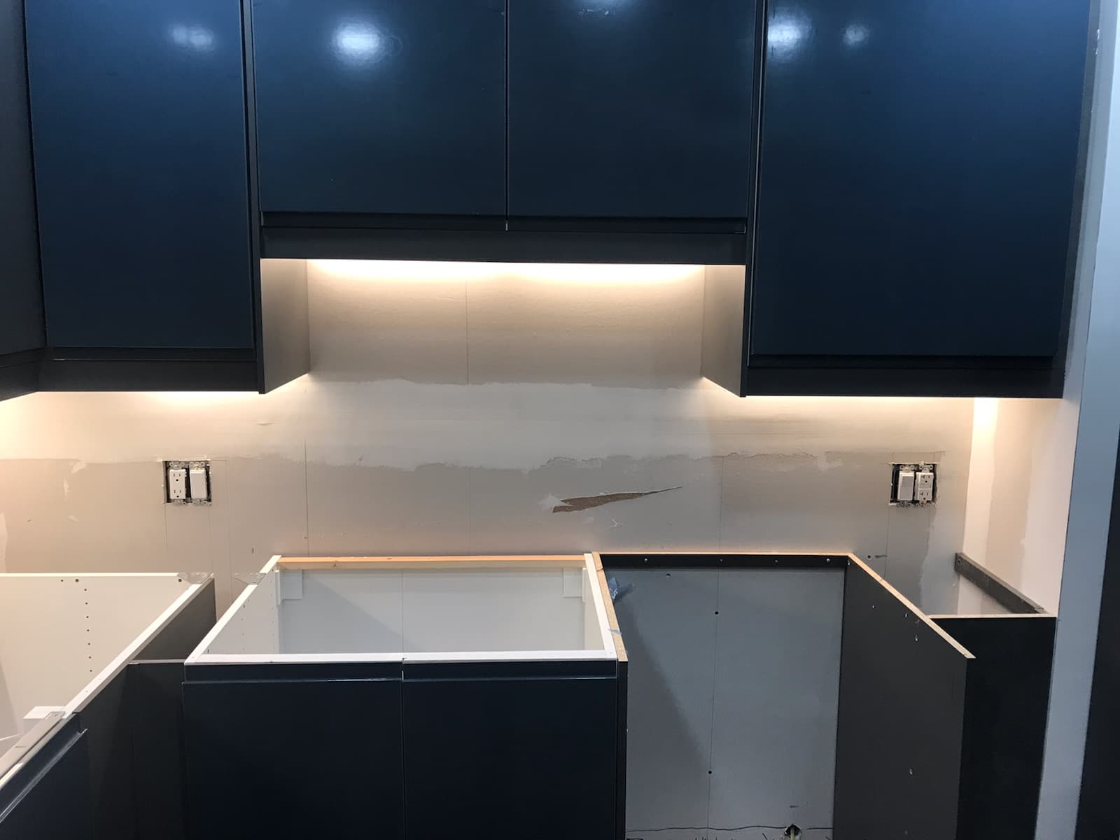 SKI kitchen cabinetry installation in progress